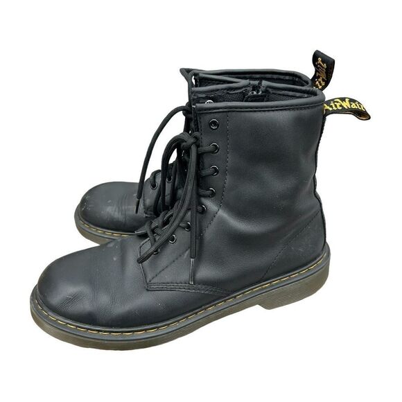 Dr. Doc Martens 1460Y Black Leather Lace Up Boots Size UK 5 US M 6 US L 7 - Picture 1 of 7